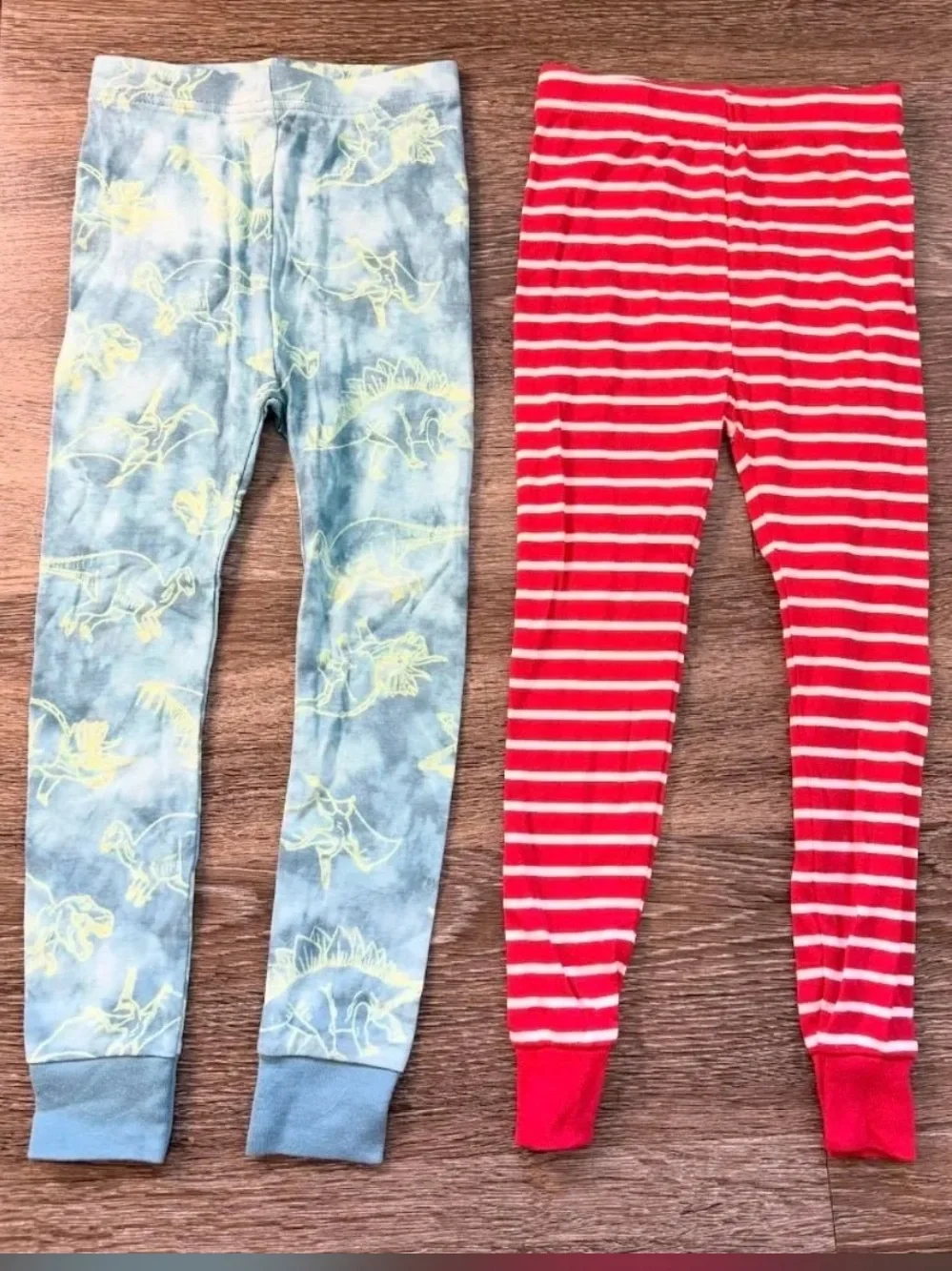 FINAL SALE Old Navy 100% Cotton PJ Pants 2-PACK Tie Dye Dino & Candy Cane